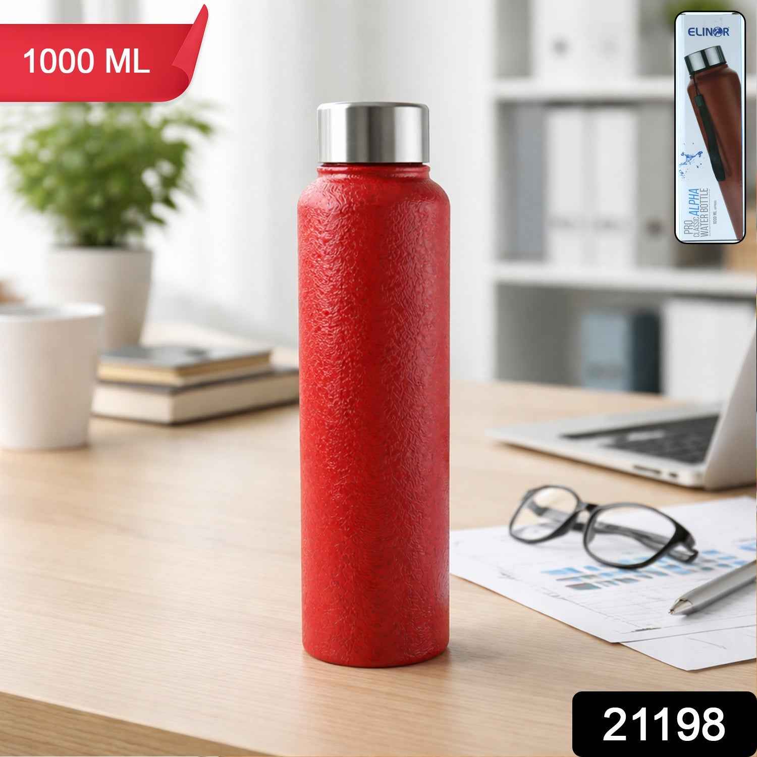 Stainless Steel Water Bottle 1000 ML – Leak-Resistant & Durable