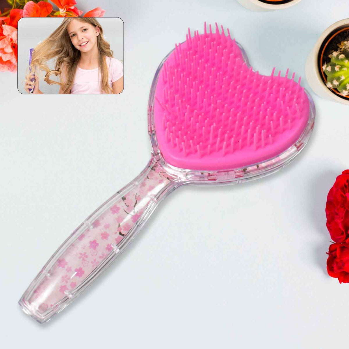 Heart Hair Brush – Gentle Detangling & Scalp Massage | Calm & Curl