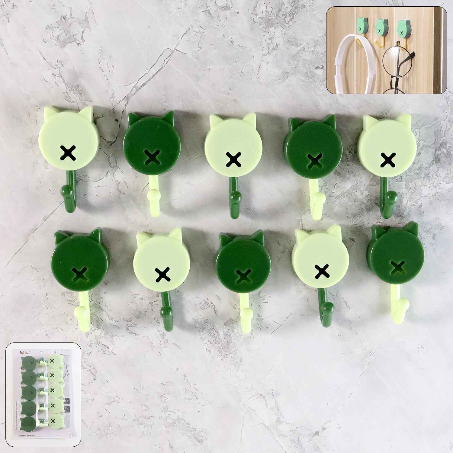 Self Adhesive Wall Hooks 10 Pc – Strong Hold, No Drilling