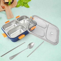 Stainless Steel Lunch Box – 3 Compartment, Leak-Proof | Lunchie Bunchie