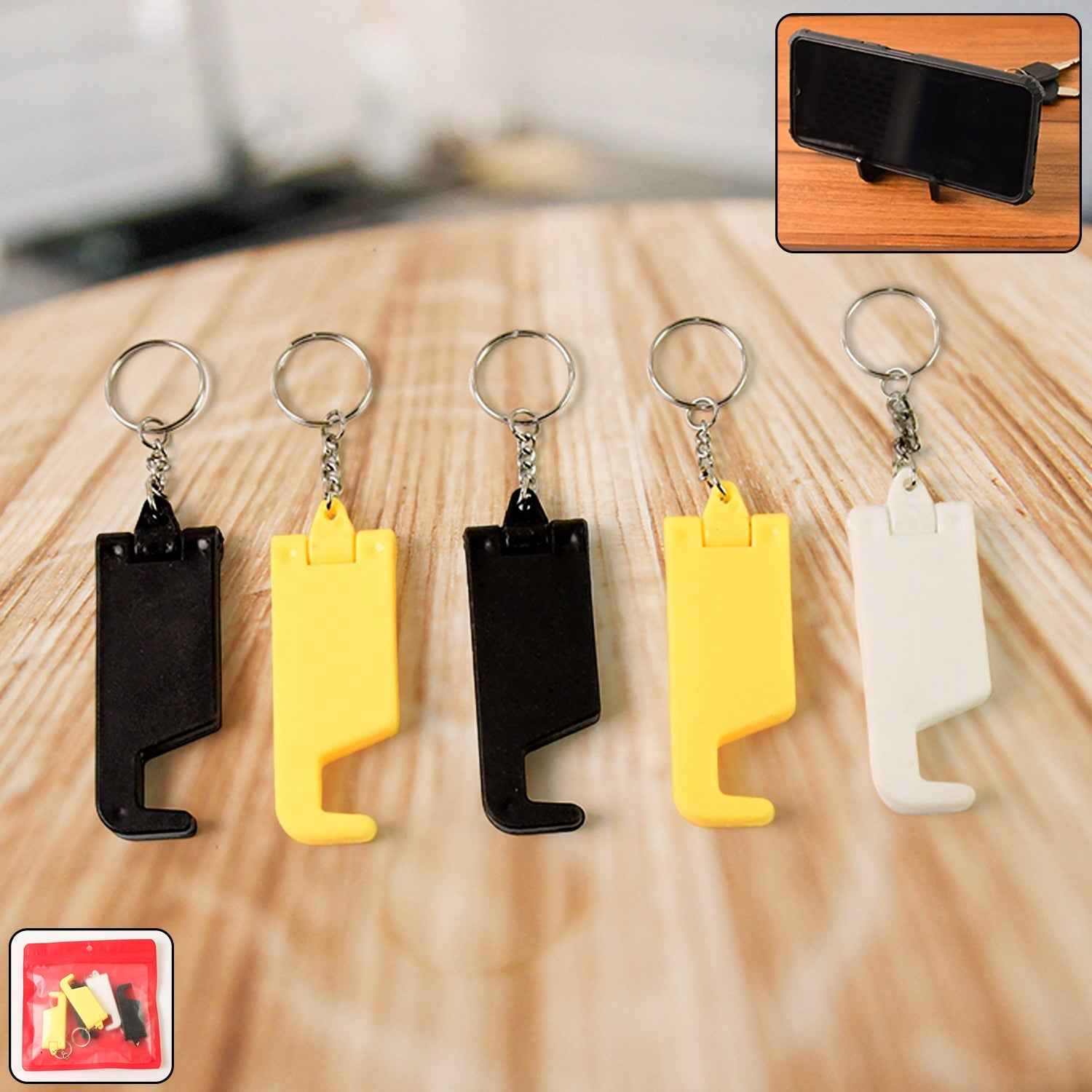 Pocket stand key mate plastic phone holder keychain