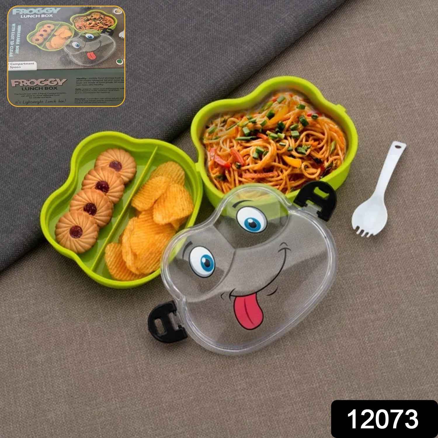 Froggy Lunch Box for Kids – Double Layer, Leakproof Tiffin | Lunchie Bunchie