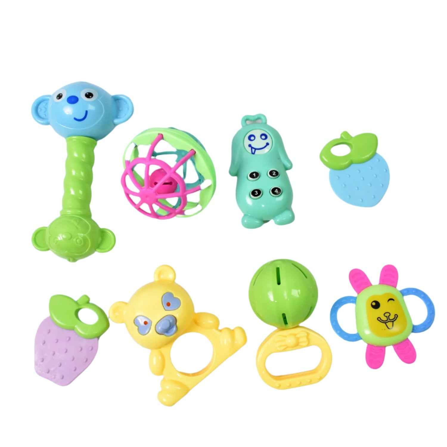 Baby Rattle & Teething Set – 8-Piece Non-Toxic | Aditi