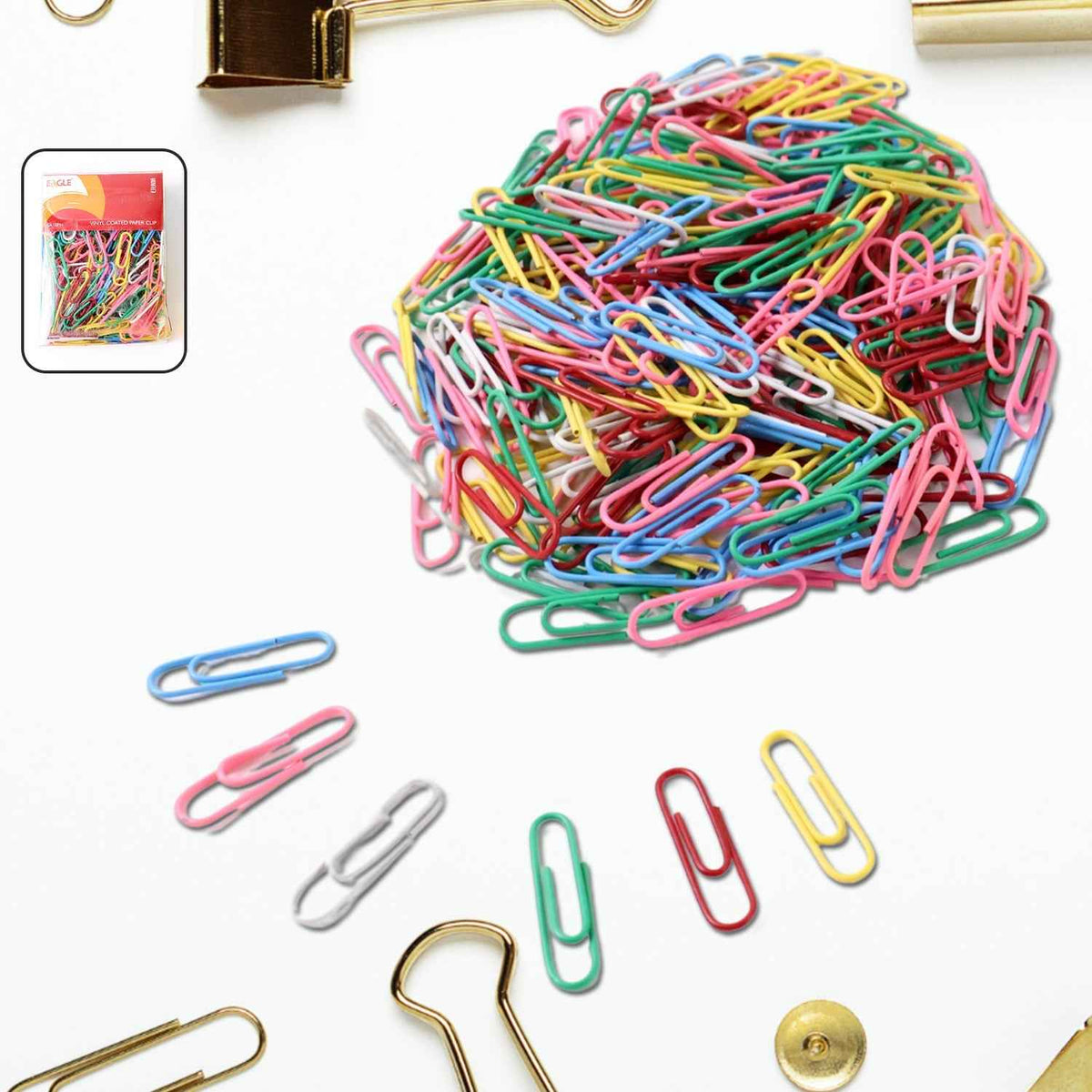 Multicolor Paper Clips – Approx 230 Durable Color-Coated Set