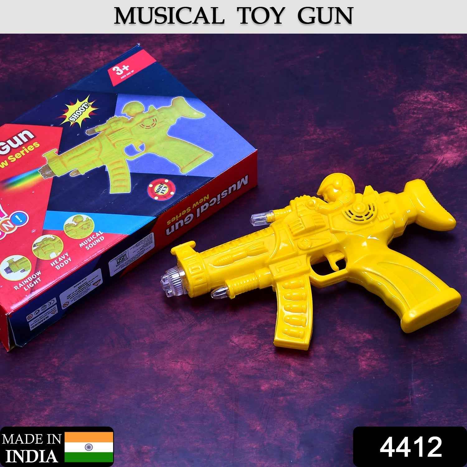 Musical Transparent Toy Gun – Rainbow Light & Gear Play | Colorful Creations