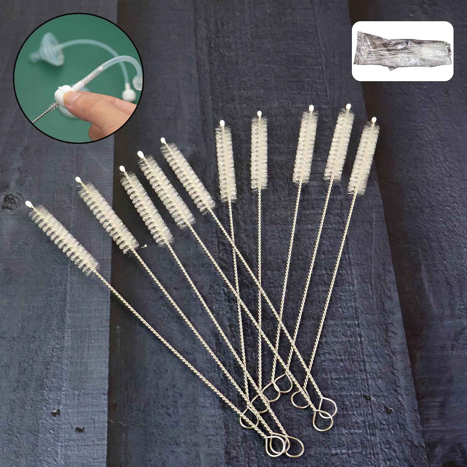 Straw & Bottle Cleaning Brush Set – 10 Pcs Deep Cleaning