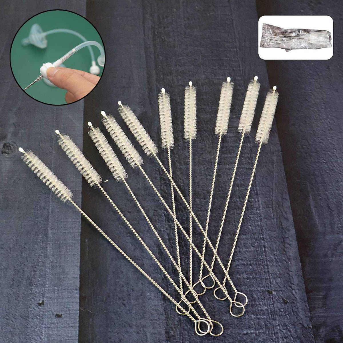 Straw & Bottle Cleaning Brush Set – 10 Pcs Deep Cleaning