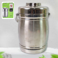 Insulated stainless steel lunch box, 2.2 Ltr, shown from the front.