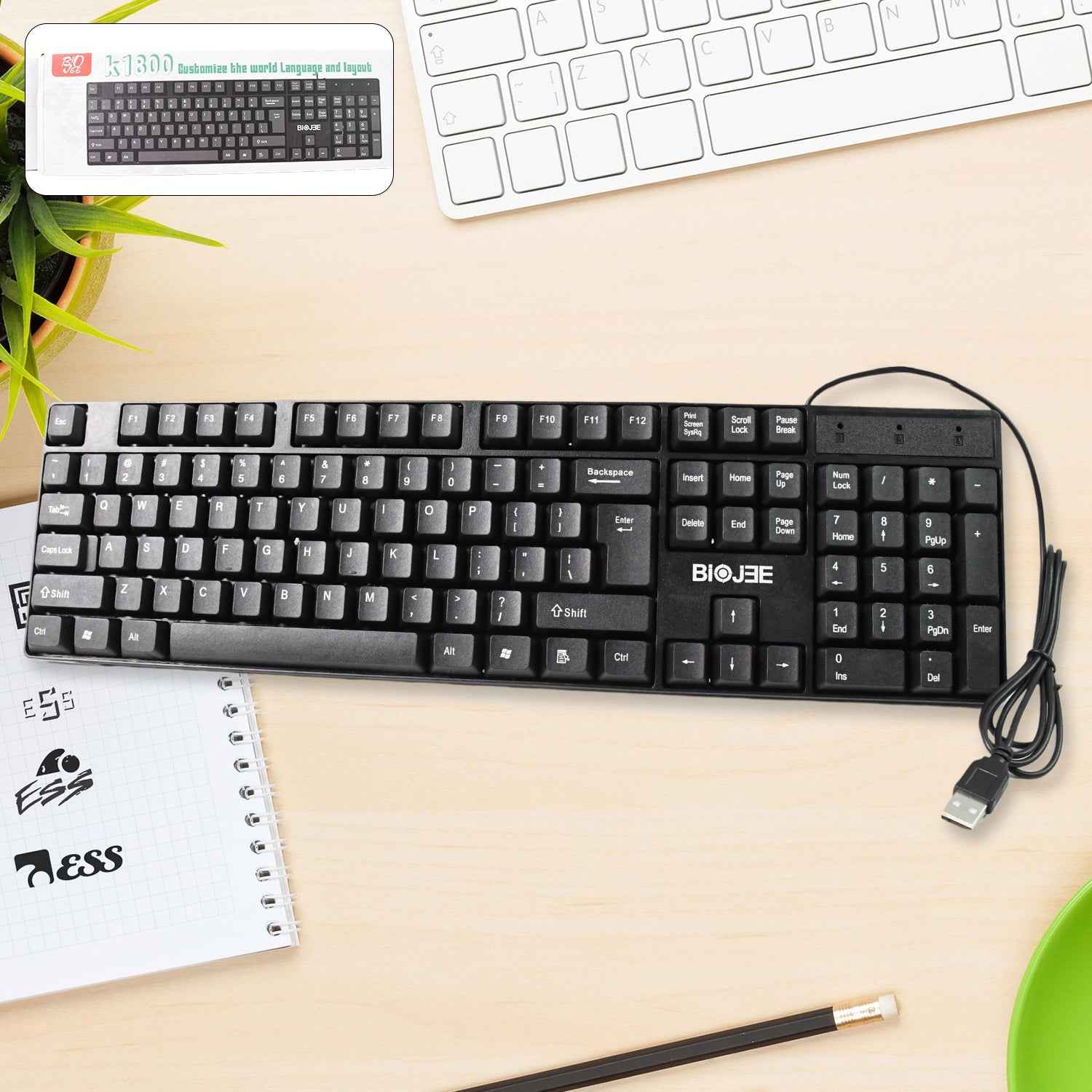 Wired USB Keyboard – Ergonomic 104 Keys | Compshop