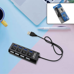 4 Port USB Hub – High-Speed 2.0 Splitter with Switches | Compshop