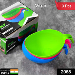 Rice Strainer Bowl Set – Thick Plastic 3pc with Handle | Vastate