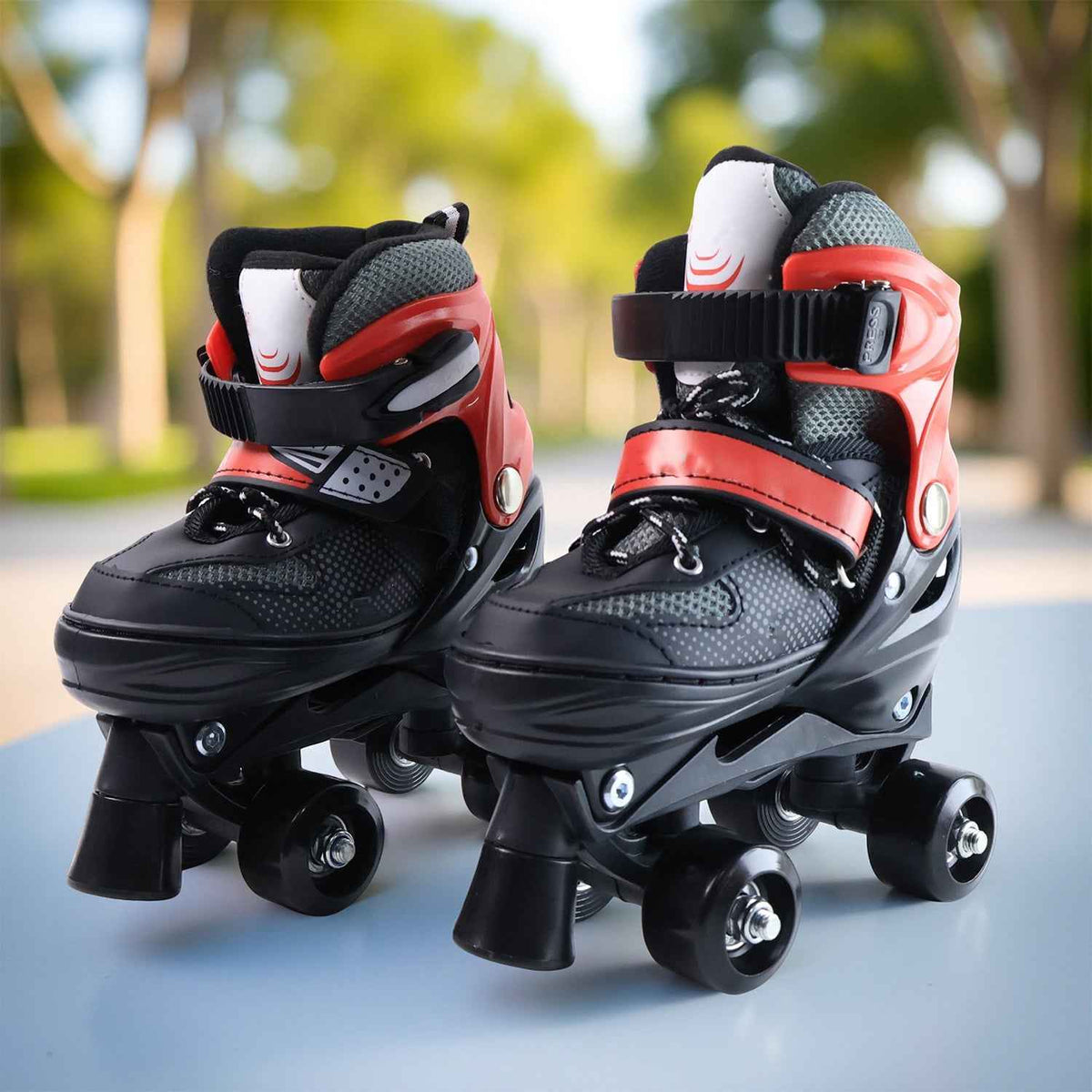 Adjustable Quad Roller Skates – Medium Size with Safety Features for Kids