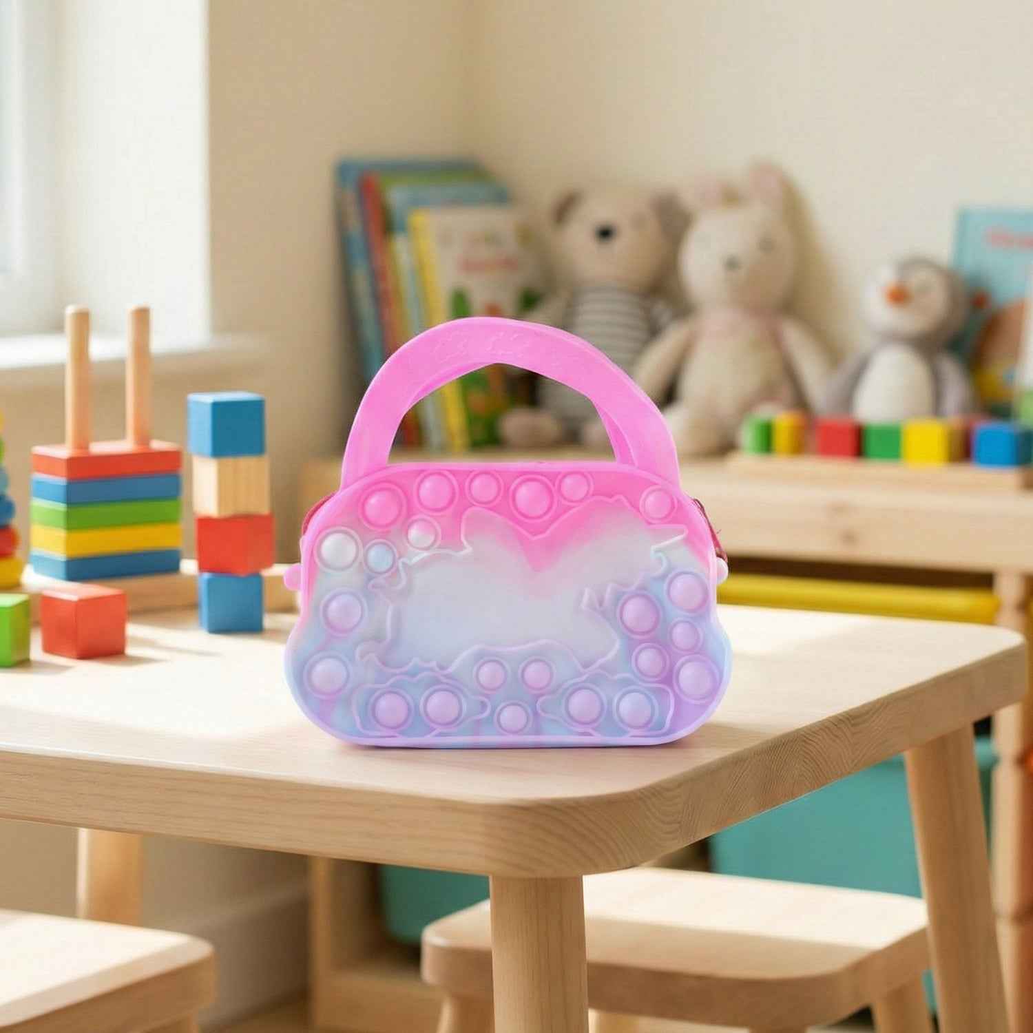 Pop It Coin Purse – Silicone Mini Handbag with Zipper & Handle
