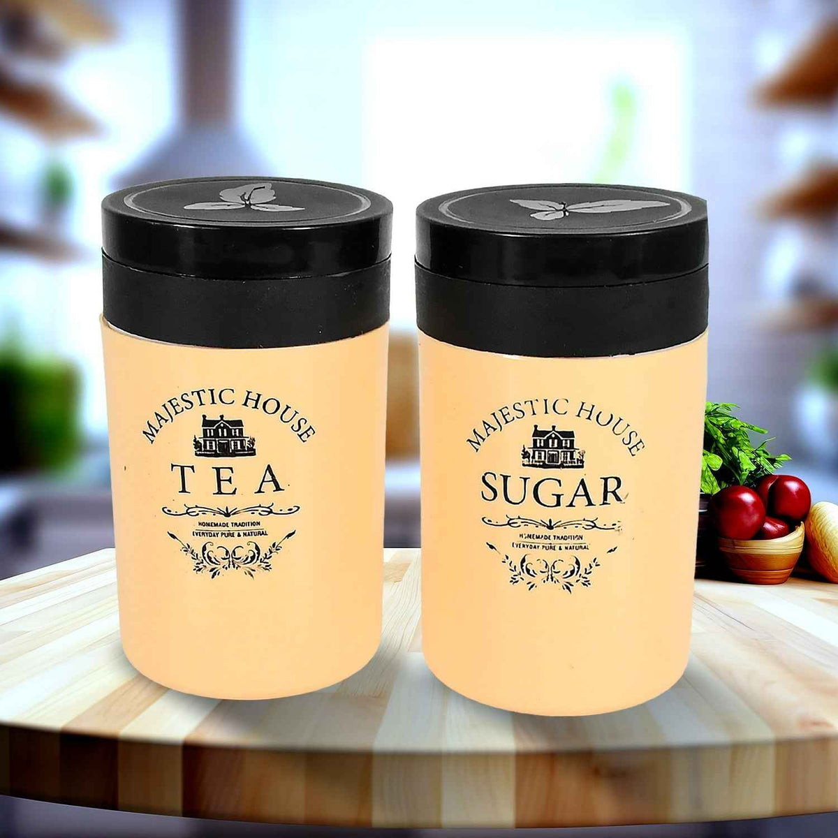 Accurate Seal airtight plastic tea, coffee, sugar container set 800ml