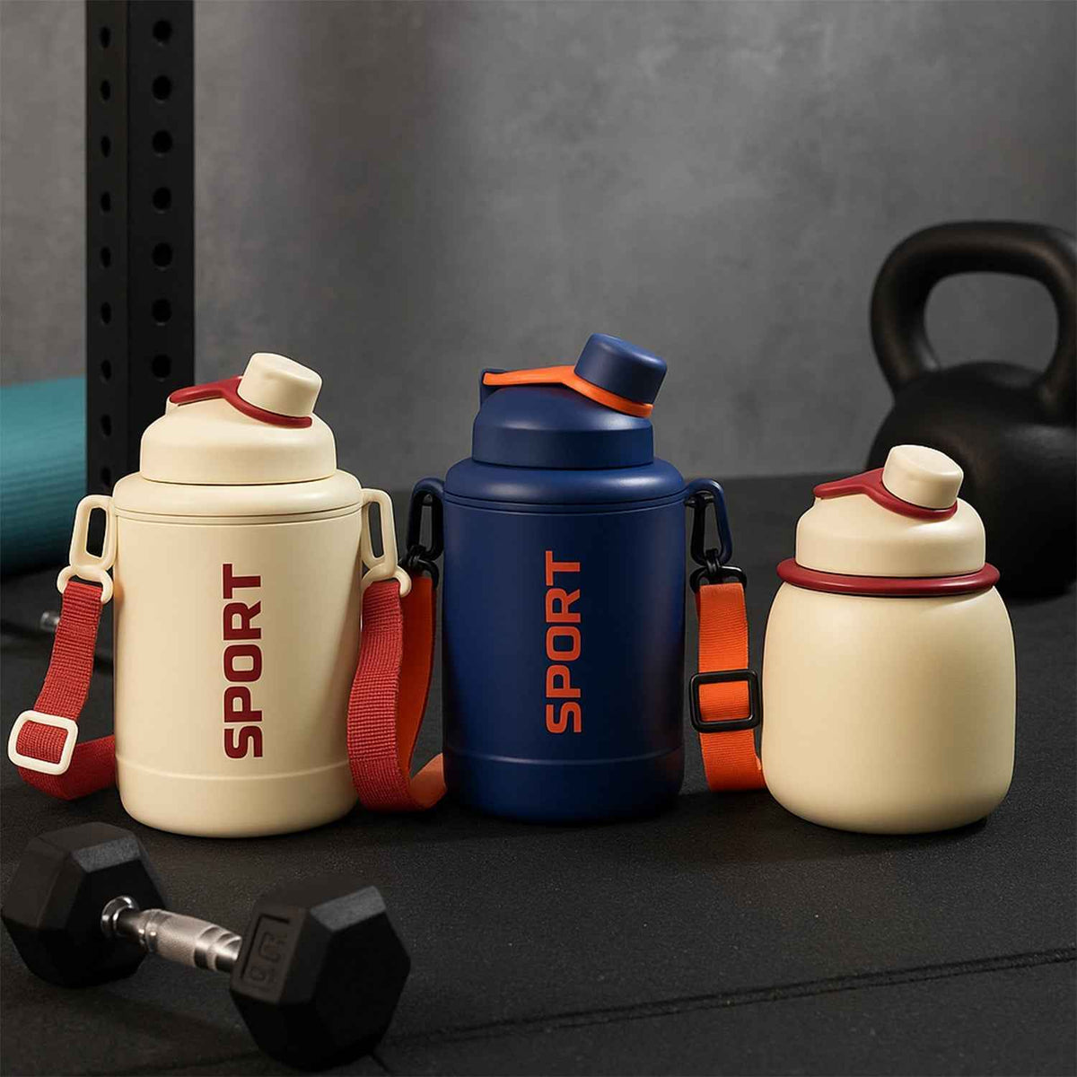 Sports Vacuum Bottle – Leak-Proof with Shoulder Strap