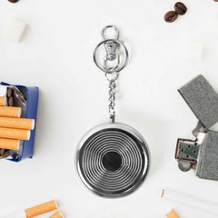 Mini Stainless Steel Ashtray Ð Portable with Secure Lid for Travel