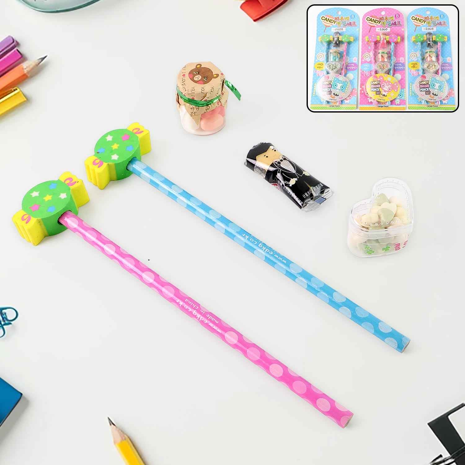 Candy Themed Pencil Set – Fun Kids Stationery Combo with Accessories