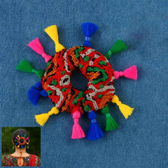 Navratri Hair Bun – Vibrant Multicolor Tassel Juda Accessory