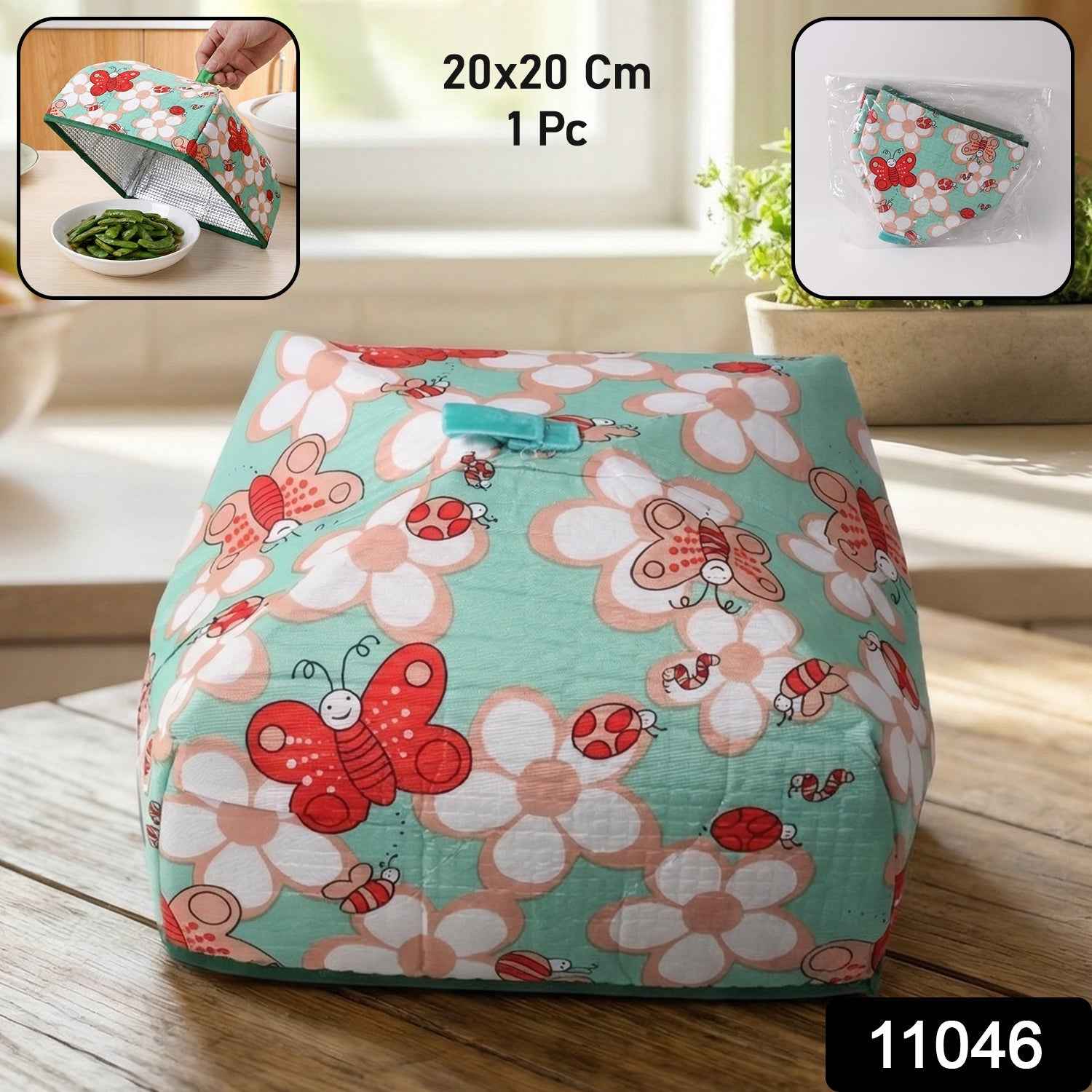 Foldable Food Cover – Reusable Mesh with Butterfly Print