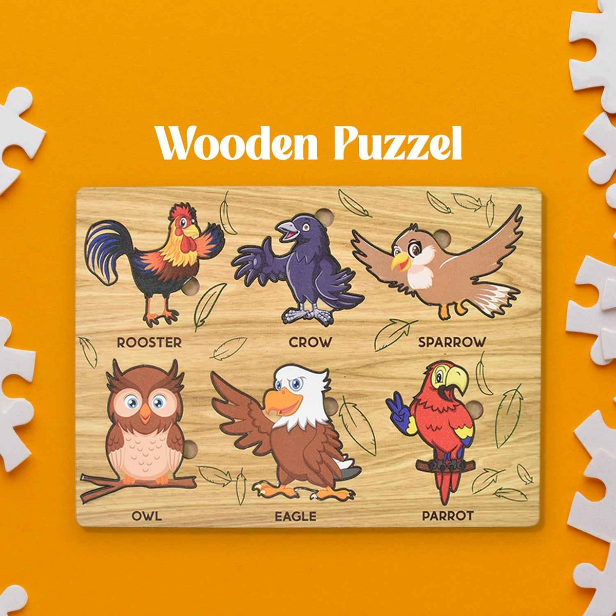 Wooden Bird Puzzle – Educational Board for Kids | Inventive Play