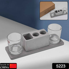 Wine Glass Holder Set – Elegant Marble & Lead-Free Glasses | Indo Glow