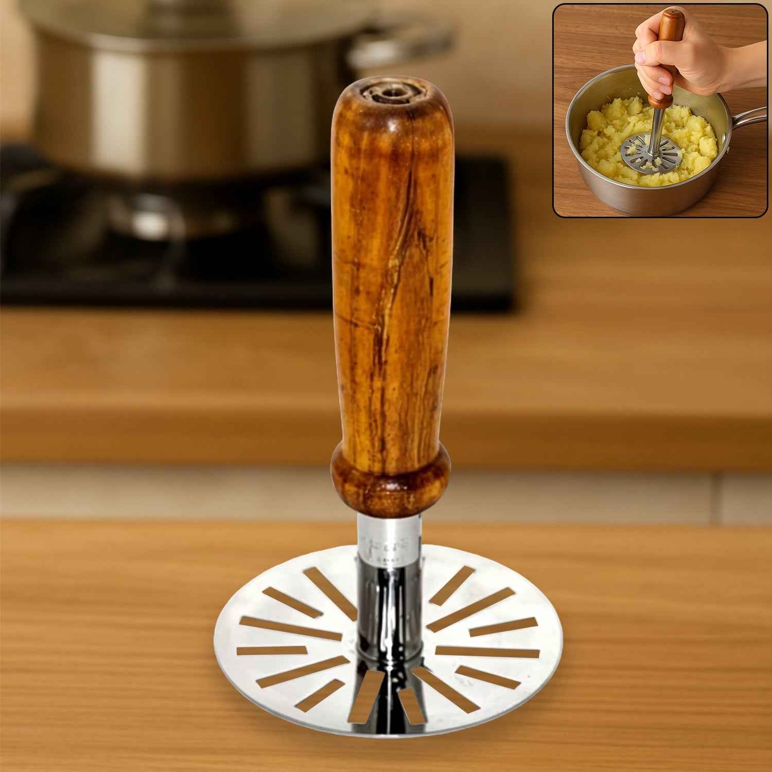 GripChef Paubhaji Masher, a versatile kitchen mashing tool.