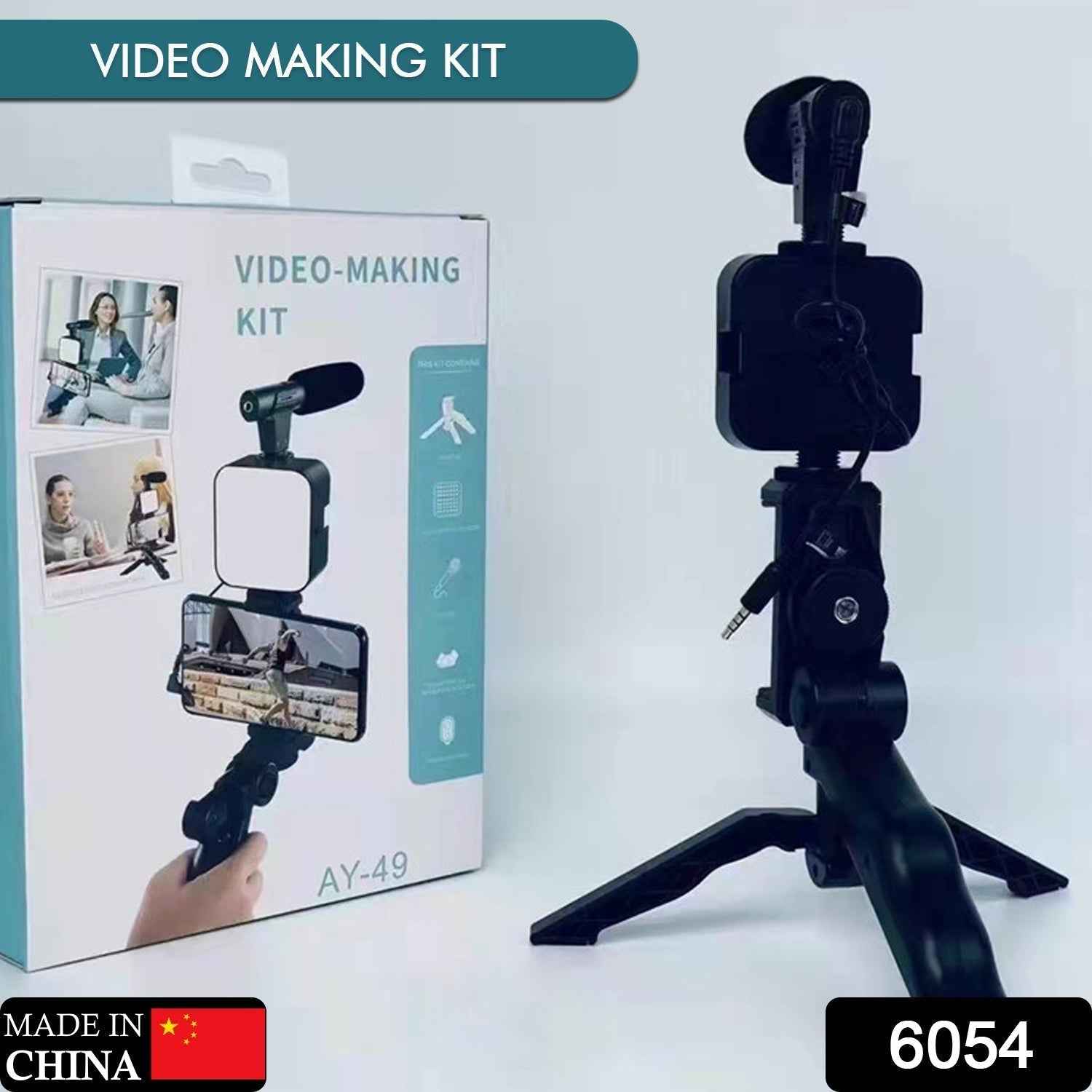 Vlogging Kit – Mini Tripod, Mic & LED Light for Video Making | Mobiléon