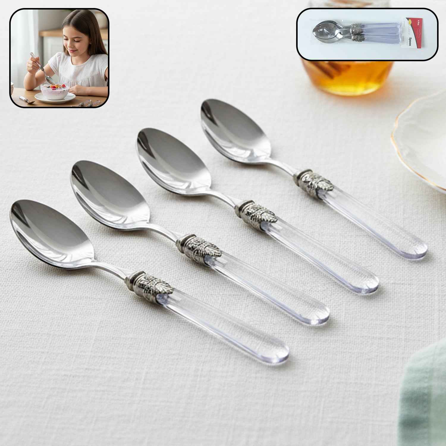 Stainless Steel Dessert Spoon – Elegant Multipurpose Cutlery for Home & Dining