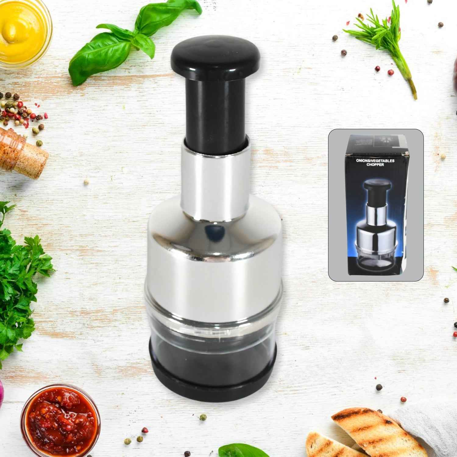 Vegetable Chopper – Stainless Steel & Easy Prep for Kitchen | CookAura