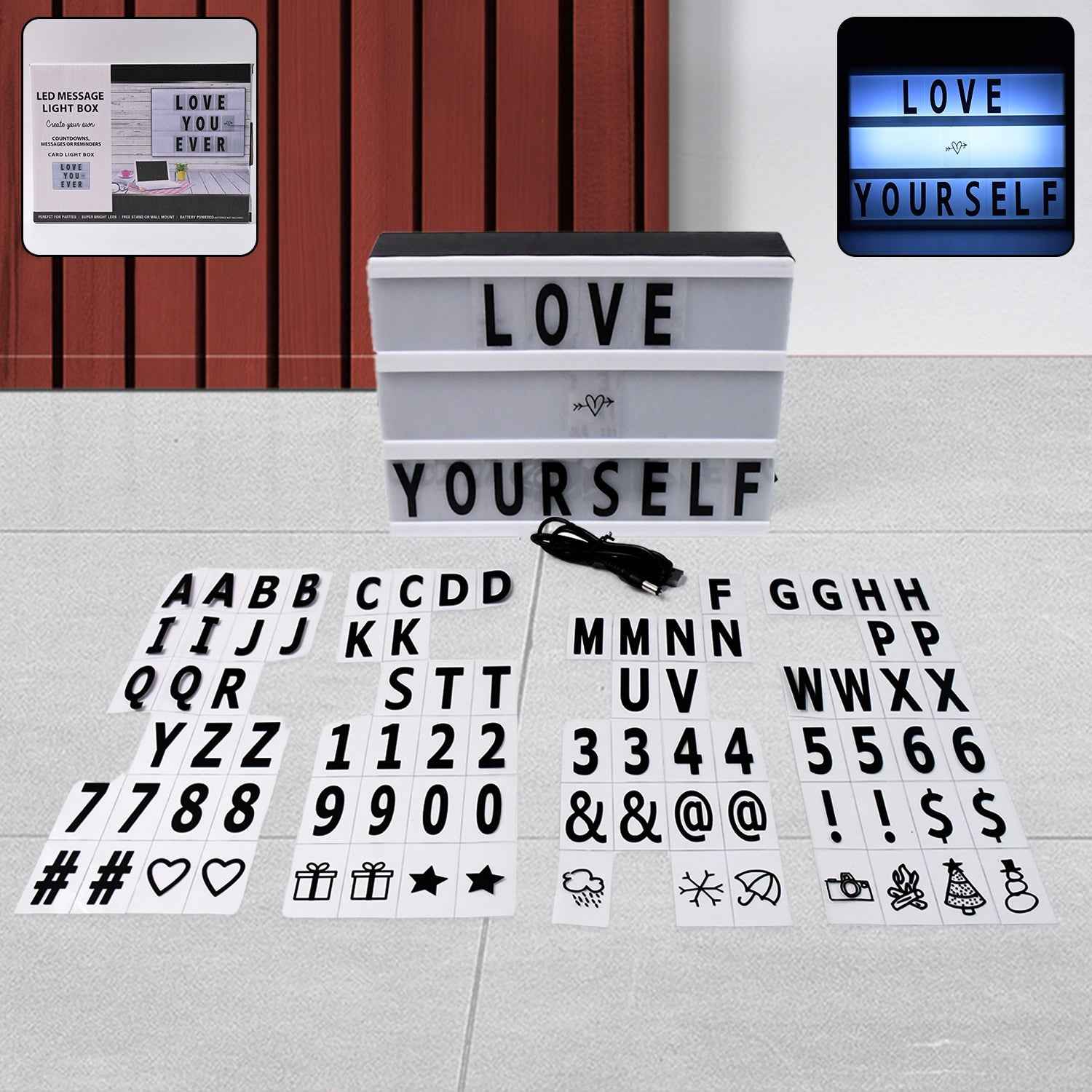 Cinematic Light Box - Mini A6 LED Message Board with Letters | Styleva