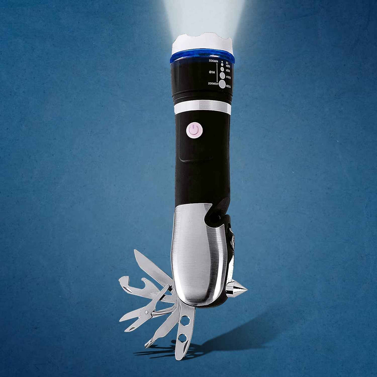 BoltForce Multi-Tool LED Flashlight with a bright beam for emergencies.