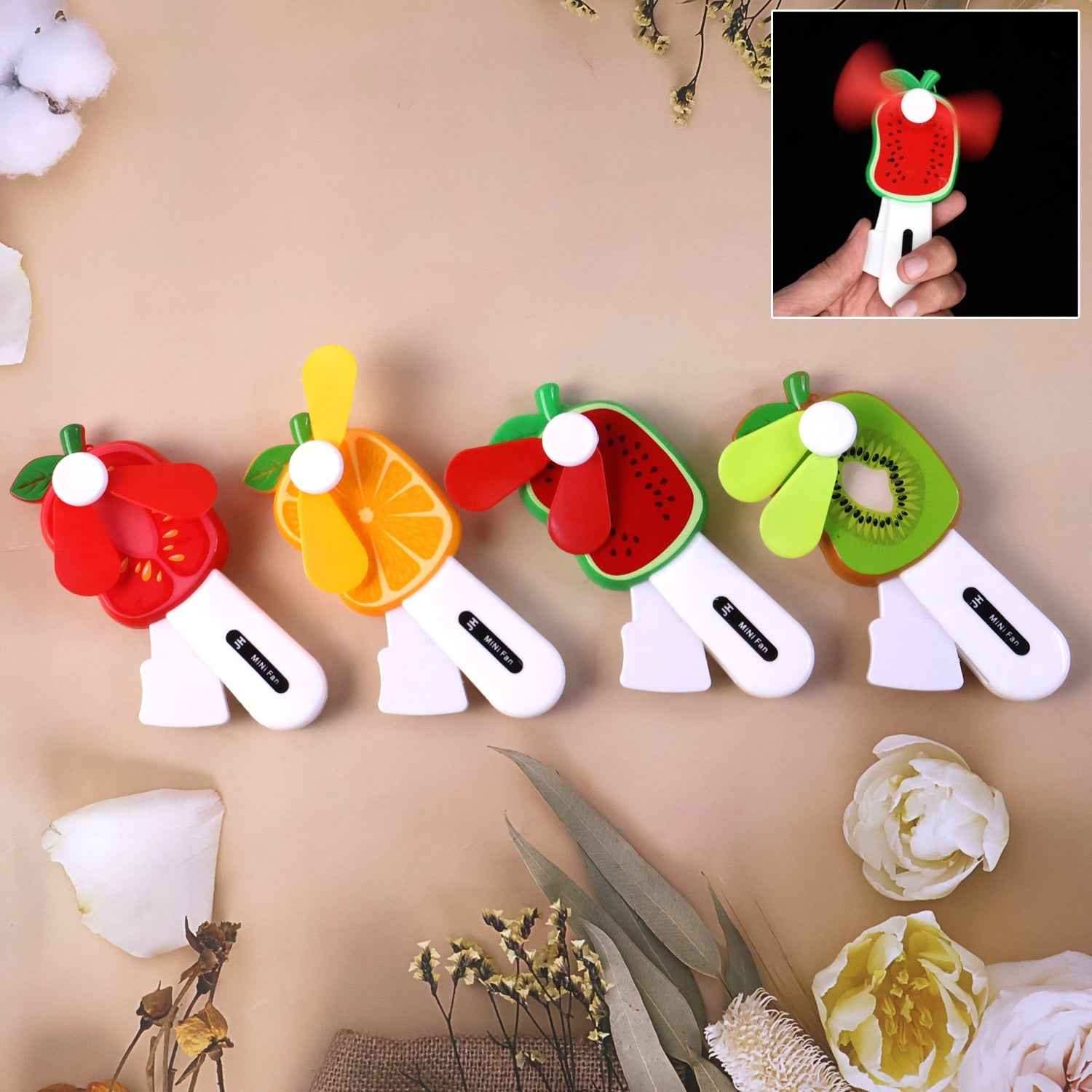 Fruit-Shaped Mini Hand Pressure Fan – Portable Kid’s Cooling
