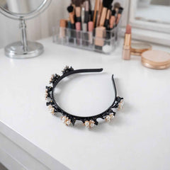 Pearl Embellished Floral Hairband – Elegant Accessory for Girls & Women