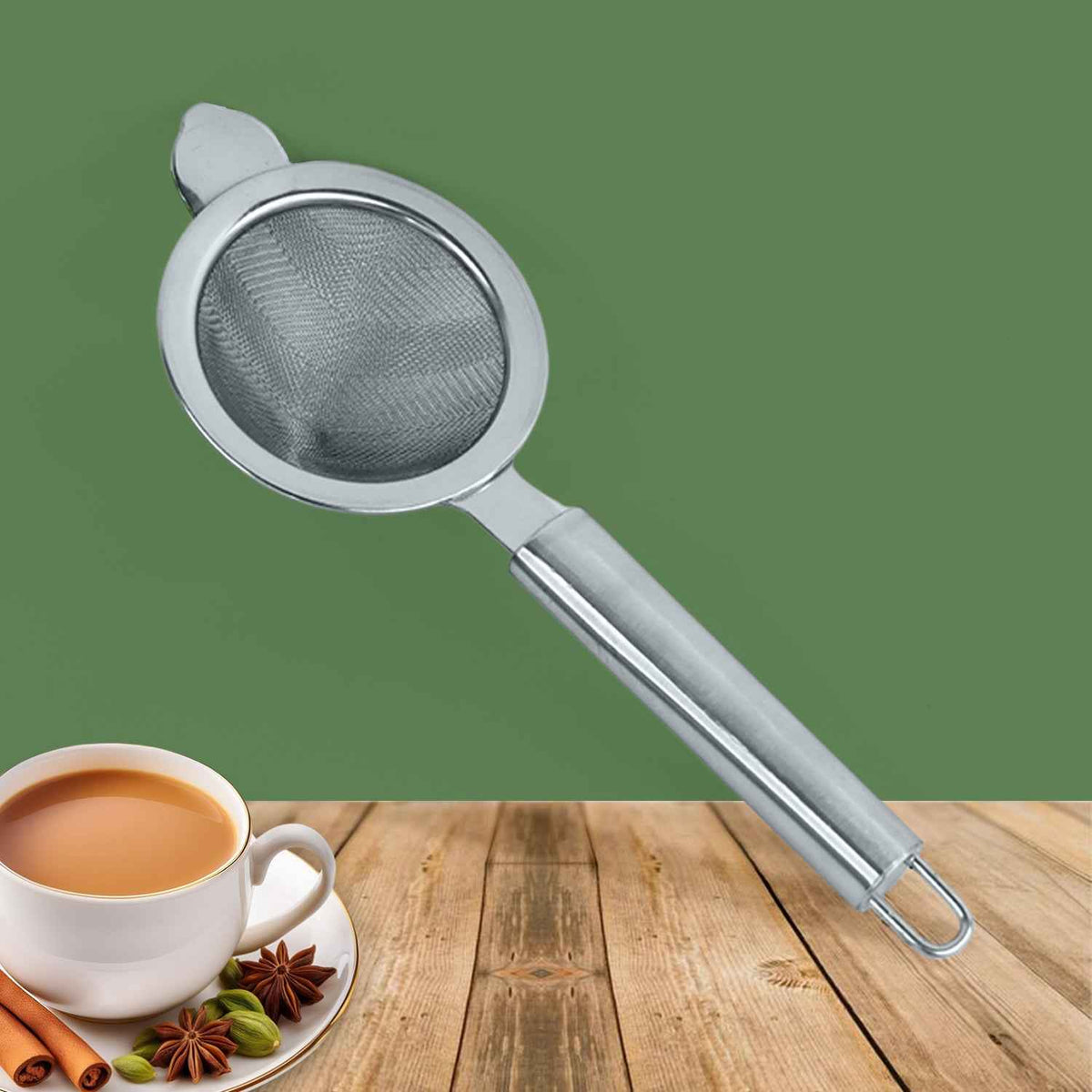 Stainless Steel Tea Strainer – Double Mesh for Smooth Brewing