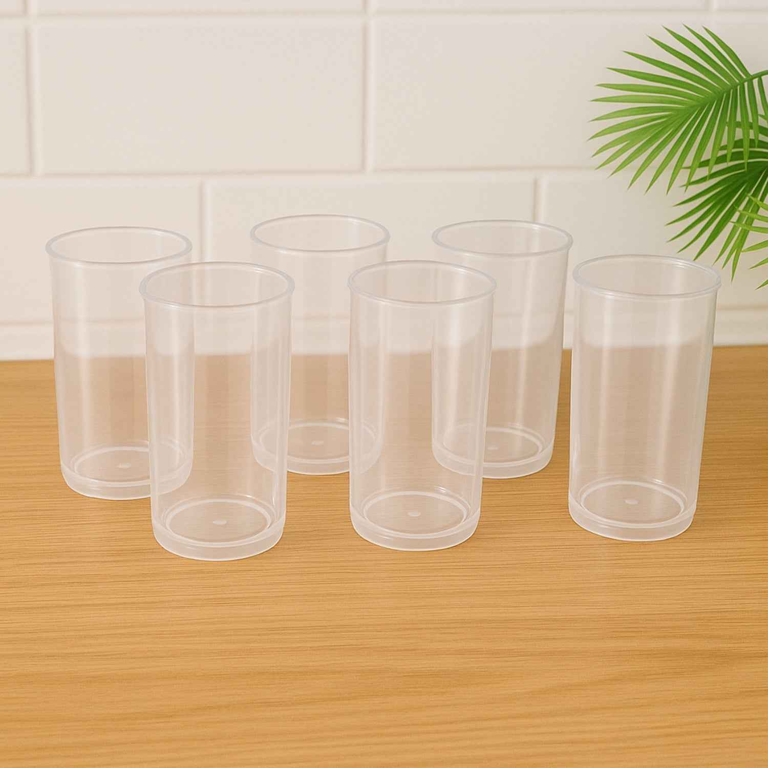 Martini Clear Glass Set – 6 Durable 300ml Plastic Tumblers