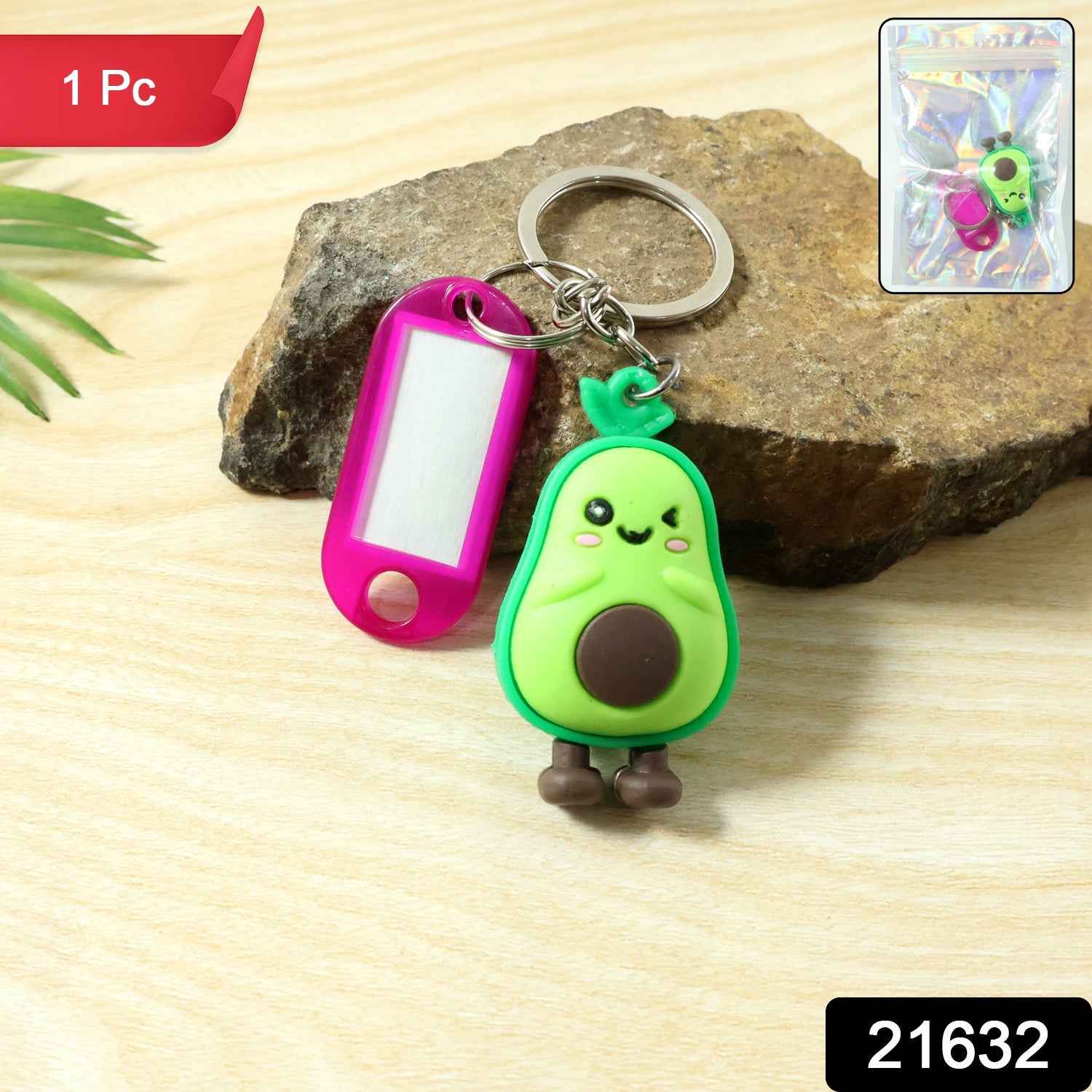 Cartoon Character Keychain with Label Tag Holder – Fun & Practical