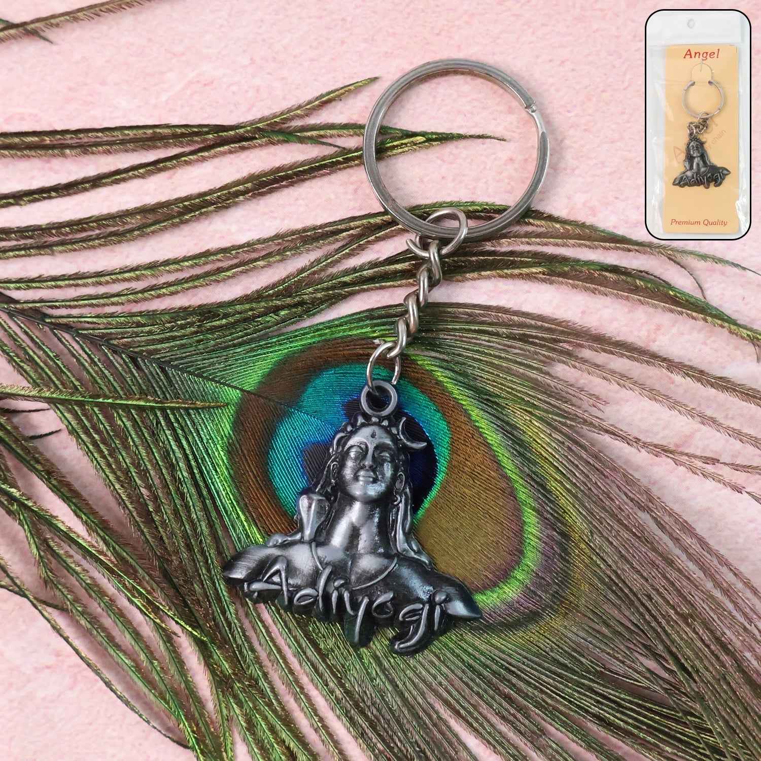 Shiva Face Metal Keychain – Durable Spiritual Accessory