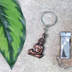 Lord Hanuman Sitting Pose Keychain – Durable Metal Devotional Accessory