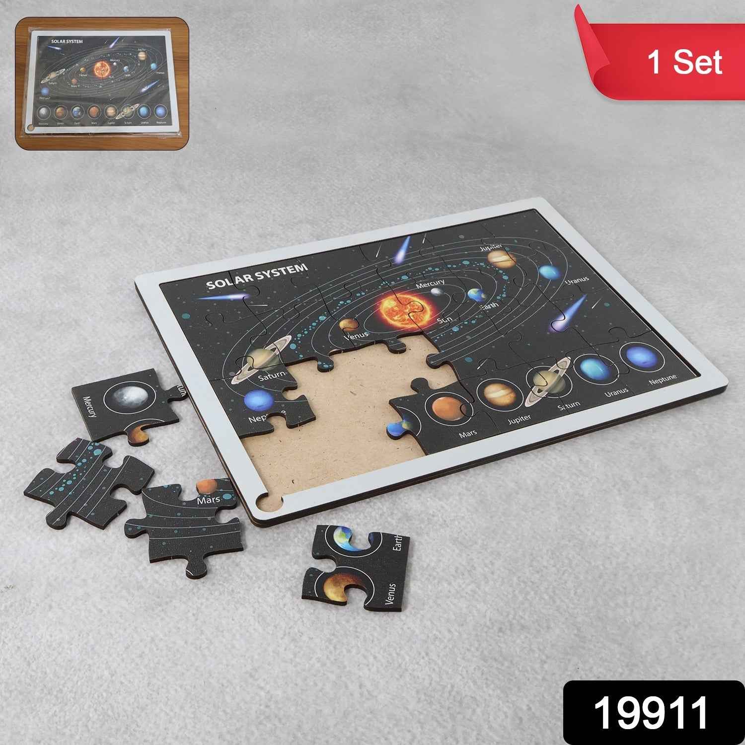 Solar System Puzzle for Kids – Educational Wooden Space Toy