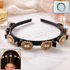 Gold Stone Studded Hair Band – Elegant Designer Accessory