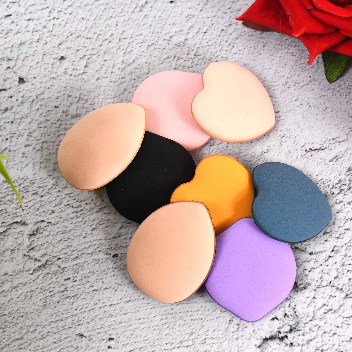 Mini Finger Makeup Powder Puff – Precise 8-Pcs Multicolor Set