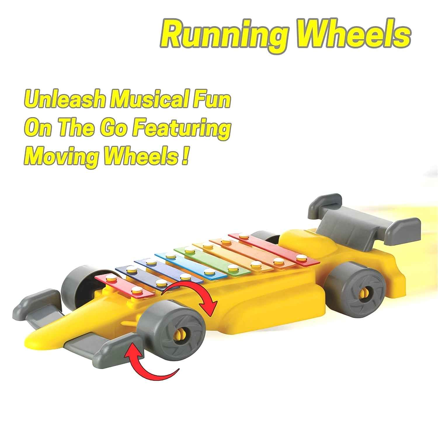Kids Musical Car Xylophone – 8-Key Plastic Instrument | Aditi
