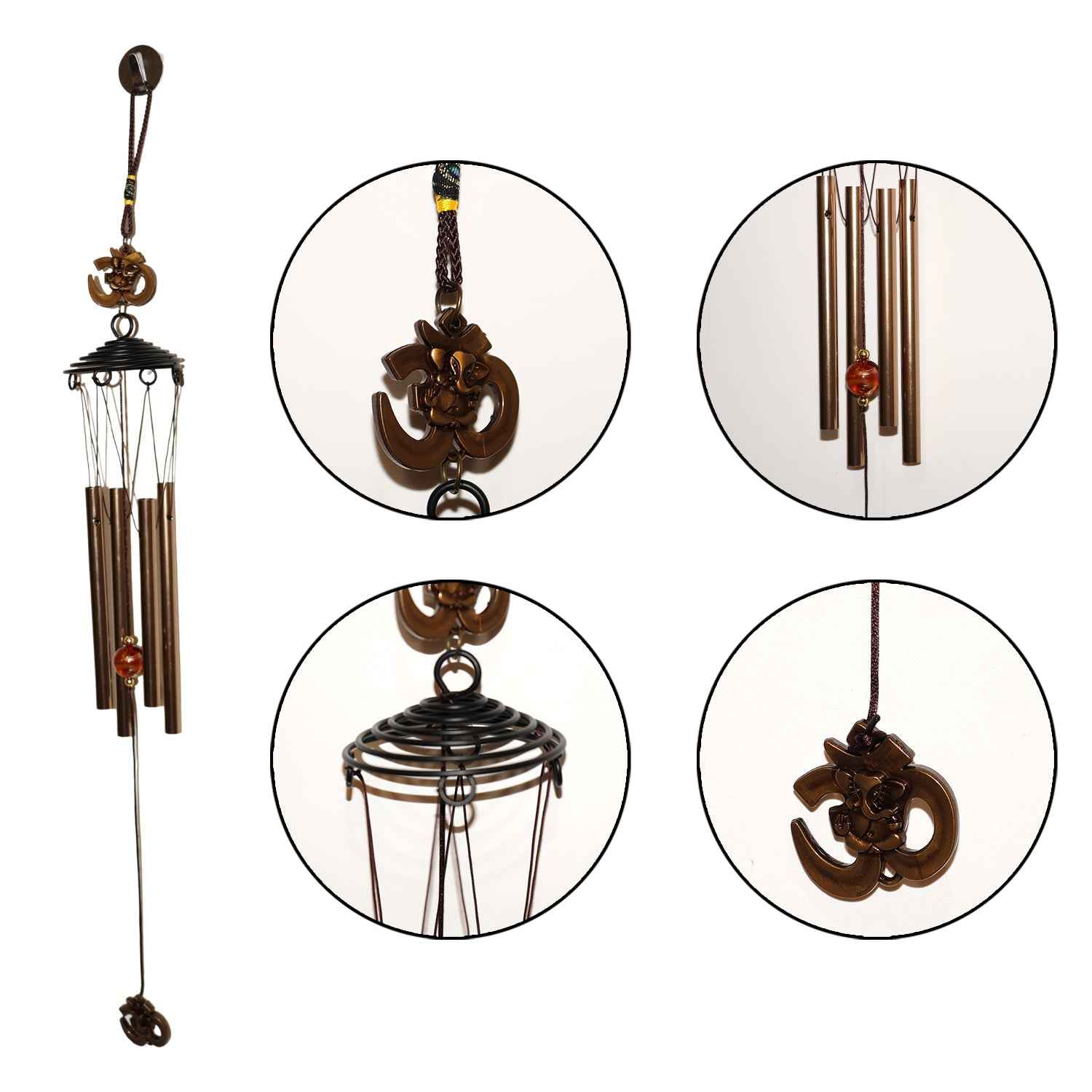 Metal Wind Chime with Om Symbol – Peaceful Spiritual Decor