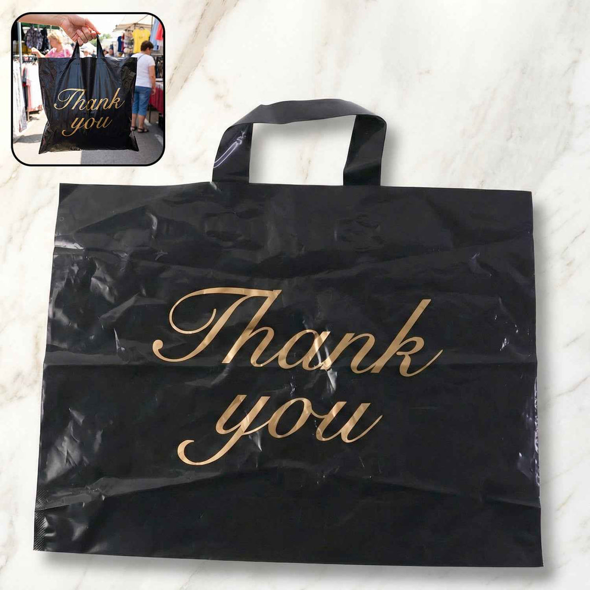 Thank You Printed Carry Bag – Durable & Reusable 25×34 Cm