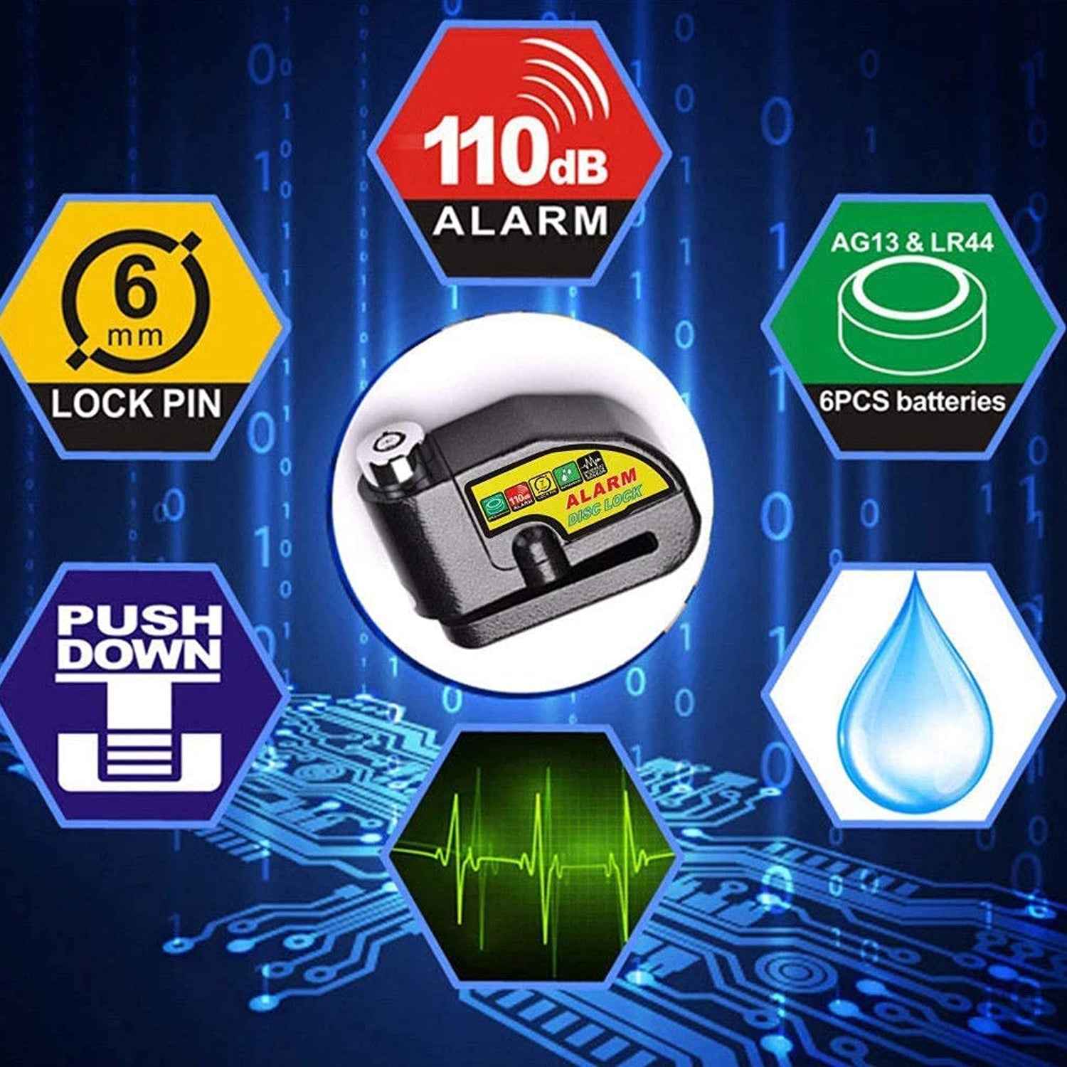 Alarm Disc Lock – Motorbike Anti-Theft with 110dB Siren