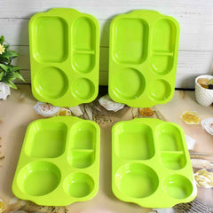 5-Compartment Food Plates – Unbreakable & Multicolor Set | Jiaqi