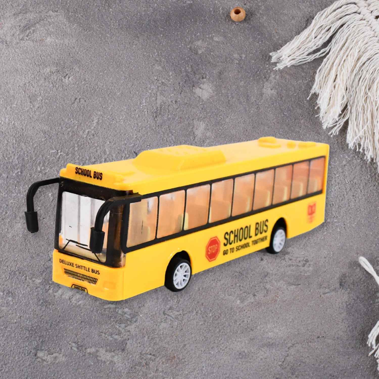 Yellow Mini Bus Toy – Realistic Details & Durable Plastic