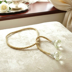 Luxury Curtain Tassel Tieback – Elegant Twisted Rope with Crystal Ends