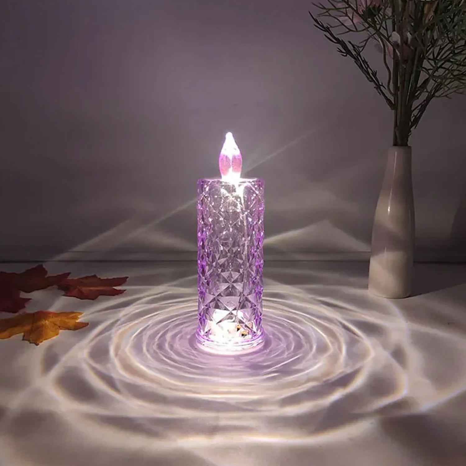 Crystal Candlelight – Multicolor Decorative Candle for Diwali | Styleva