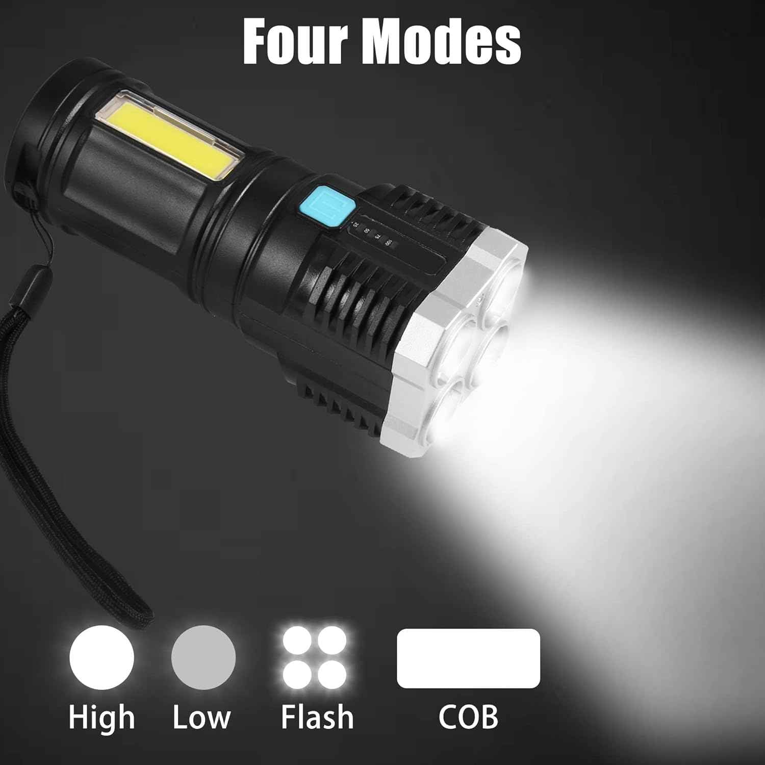 Rechargeable Torch Light – 800 Lumens, 4-LED | Indo Glow
